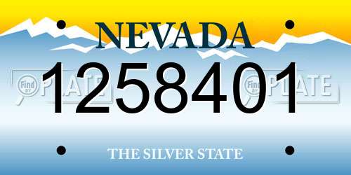 1258401 Nevada License Plate