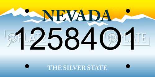 12584O1 Nevada License Plate