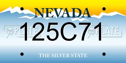 125C71 Nevada License Plate