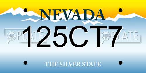 125CT7 Nevada License Plate