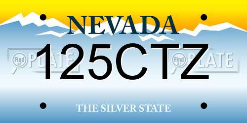 125CTZ Nevada License Plate