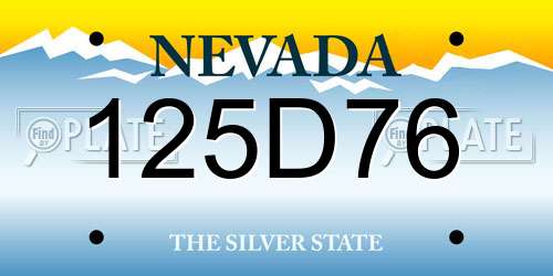 125D76 Nevada License Plate