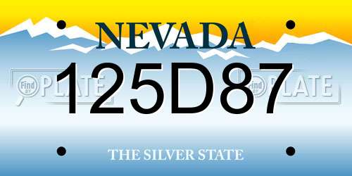 125D87 Nevada License Plate