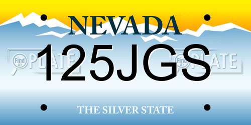 125JGS Nevada License Plate