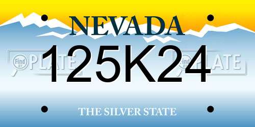 125K24 Nevada License Plate