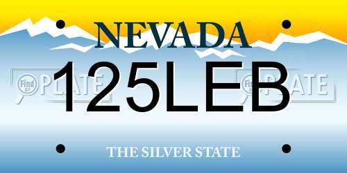 125LEB Nevada License Plate