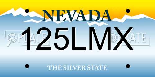 125LMX Nevada License Plate