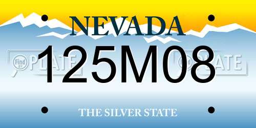 125M08 Nevada License Plate