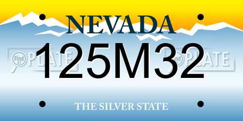 125M32 Nevada License Plate