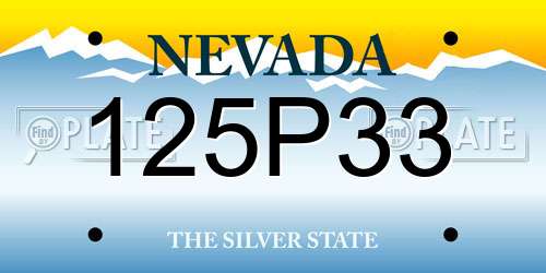 125P33 Nevada License Plate