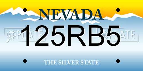 125RB5 Nevada License Plate