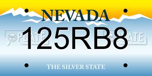 125RB8 Nevada License Plate
