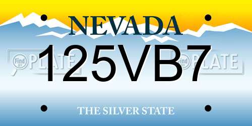 125VB7 Nevada License Plate