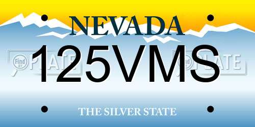 125VMS Nevada License Plate