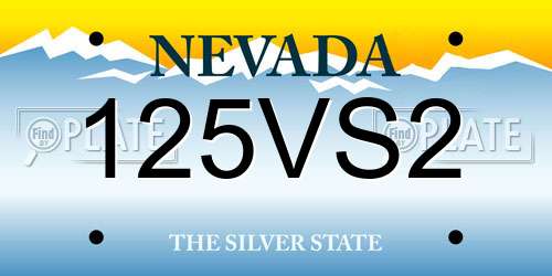 125VS2 Nevada License Plate