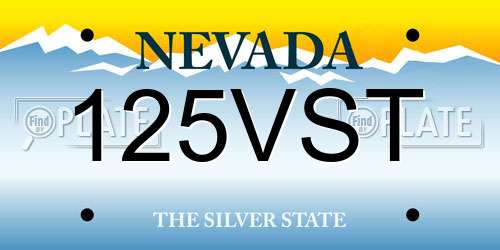 125VST Nevada License Plate