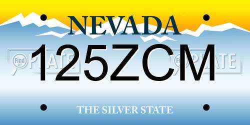125ZCM Nevada License Plate