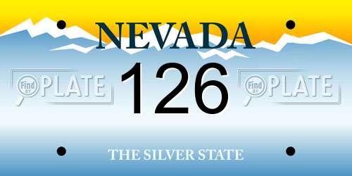 126 Nevada License Plate