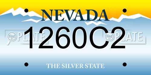 1260C2 Nevada License Plate
