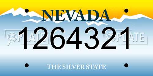 1264321 Nevada License Plate