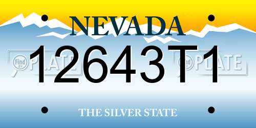 12643T1 Nevada License Plate