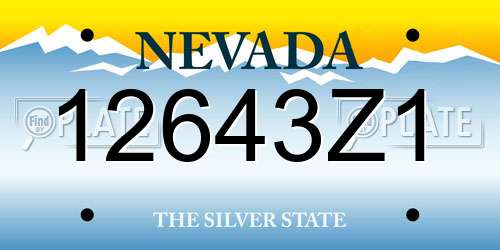 12643Z1 Nevada License Plate