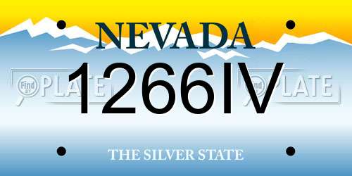 1266IV Nevada License Plate
