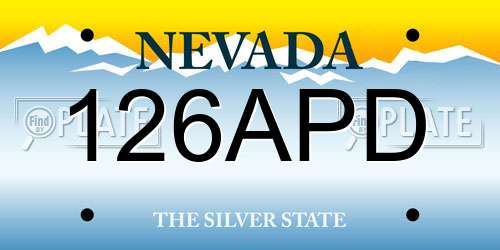 126APD Nevada License Plate