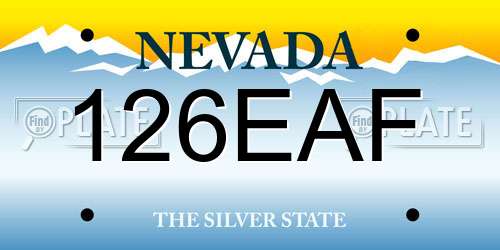 126EAF Nevada License Plate