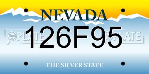 126F95 Nevada License Plate