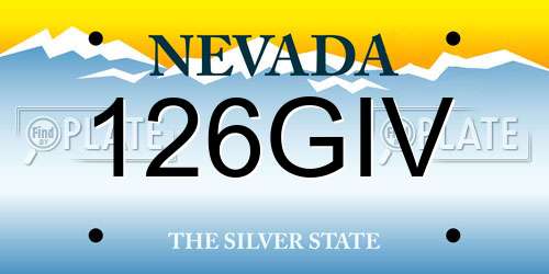 126GIV Nevada License Plate