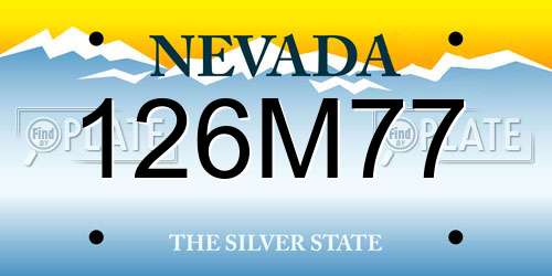 126M77 Nevada License Plate