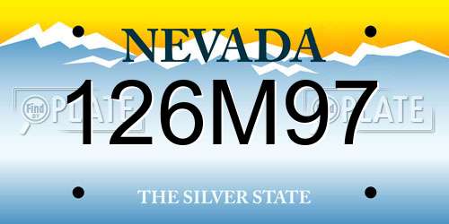 126M97 Nevada License Plate