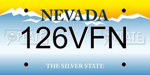 126VFN Nevada License Plate