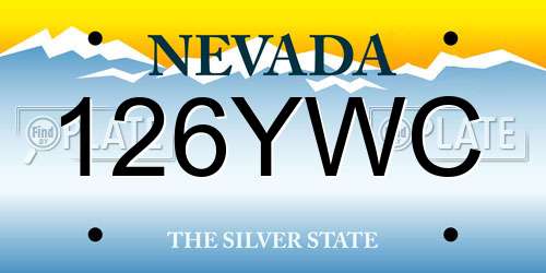 126YWC Nevada License Plate