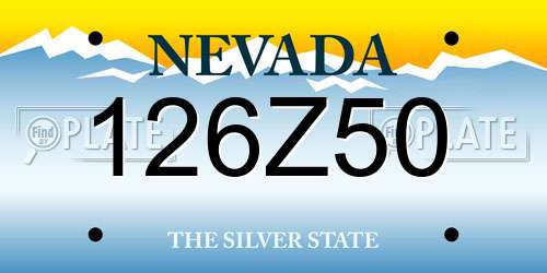 126Z50 Nevada License Plate