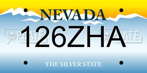 126ZHA Nevada License Plate