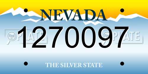 1270097 Nevada License Plate