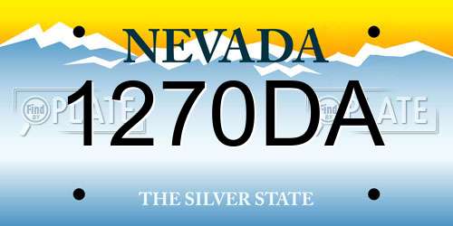 1270DA Nevada License Plate