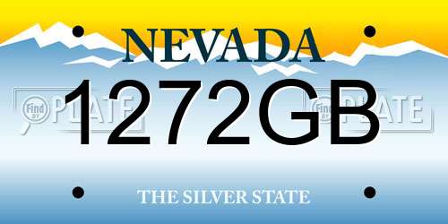1272GB Nevada License Plate
