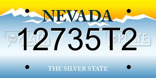 12735T2 Nevada License Plate