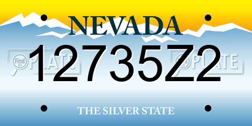 12735Z2 Nevada License Plate