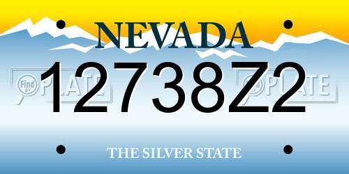 12738Z2 Nevada License Plate