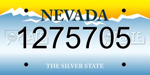 1275705 Nevada License Plate