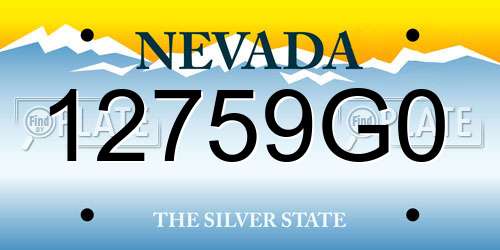 12759G0 Nevada License Plate