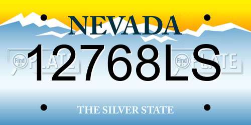 12768LS Nevada License Plate