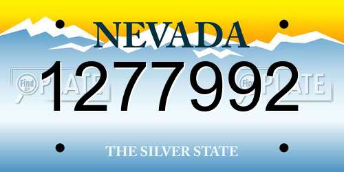 1277992 Nevada License Plate