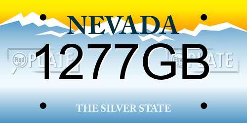 1277GB Nevada License Plate