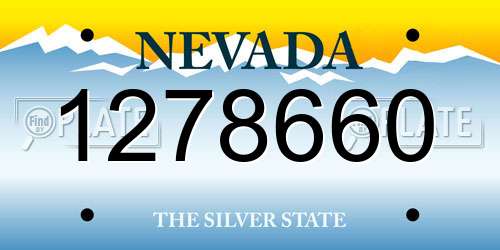 1278660 Nevada License Plate