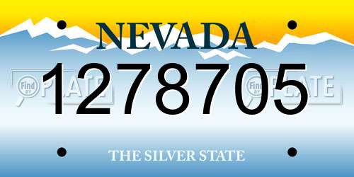1278705 Nevada License Plate